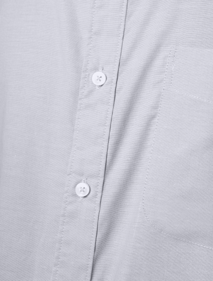 Kemeja Light Grey Mandarin Oxford Shirt