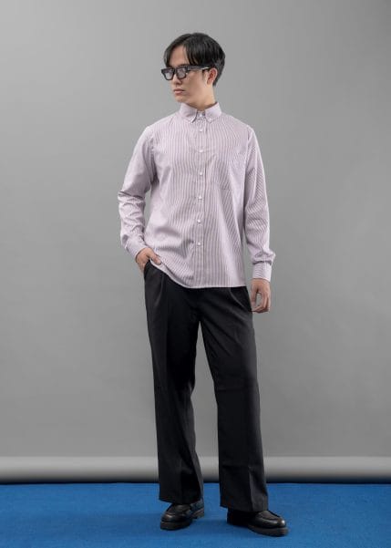 Purple Basic Stripe Shirt