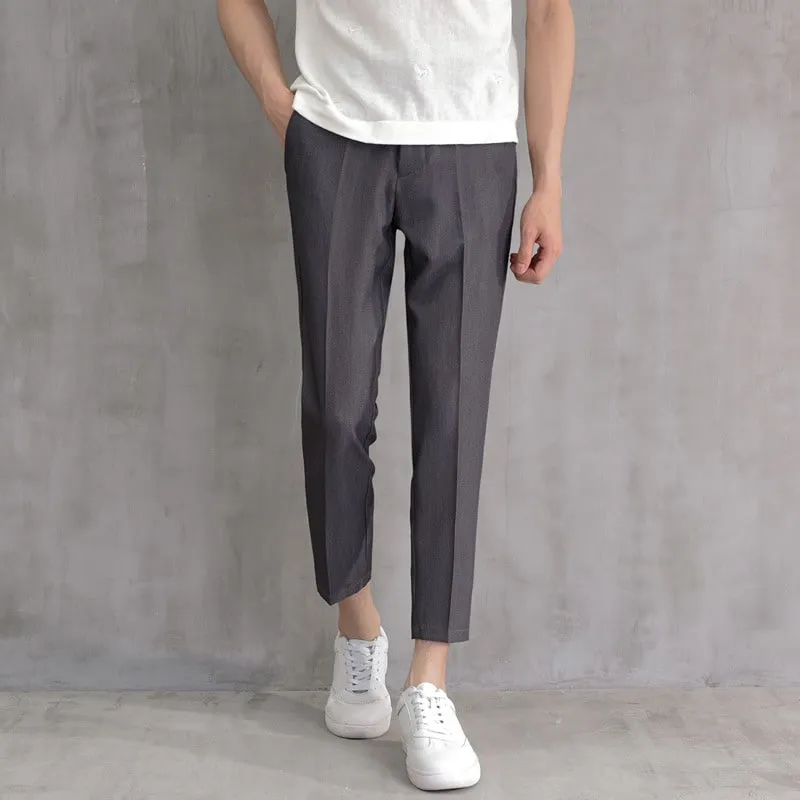 Basic Ankle Pants - Dark Grey – Buttonscarves