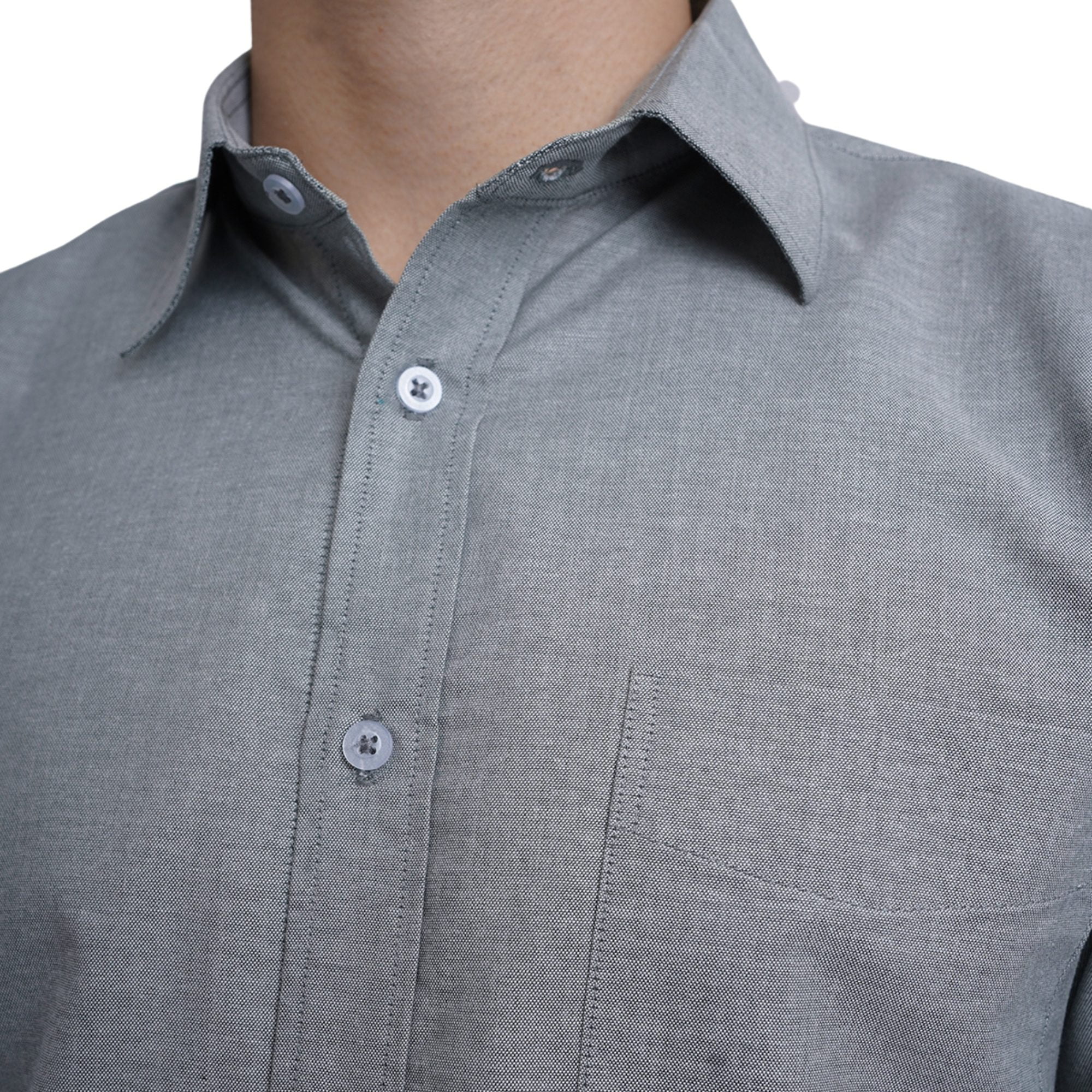 Classic Oxford Light Grey Shirt Slim Fit - Kasual