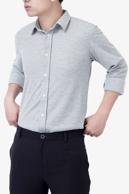Leo Grey Pique Basic Shirt