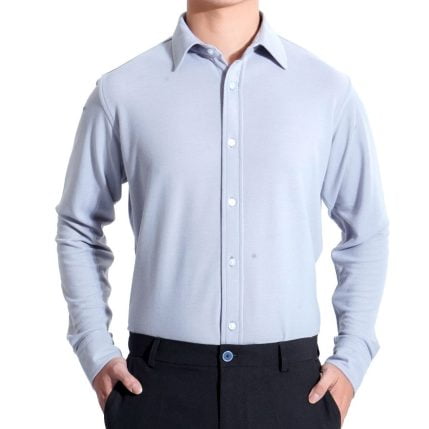 Leo Blue Pique Basic Shirt