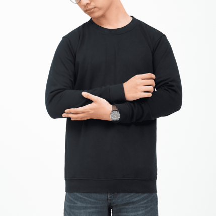 Sweater Crewneck Black Shirt
