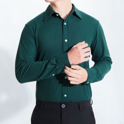 Leo Green Army Pique Basic Shirt