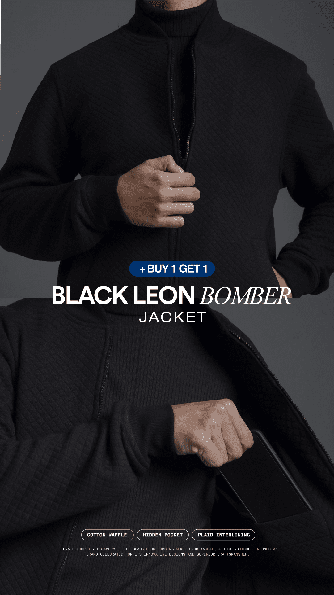 Black Leon Bomber Kasual – Mobile