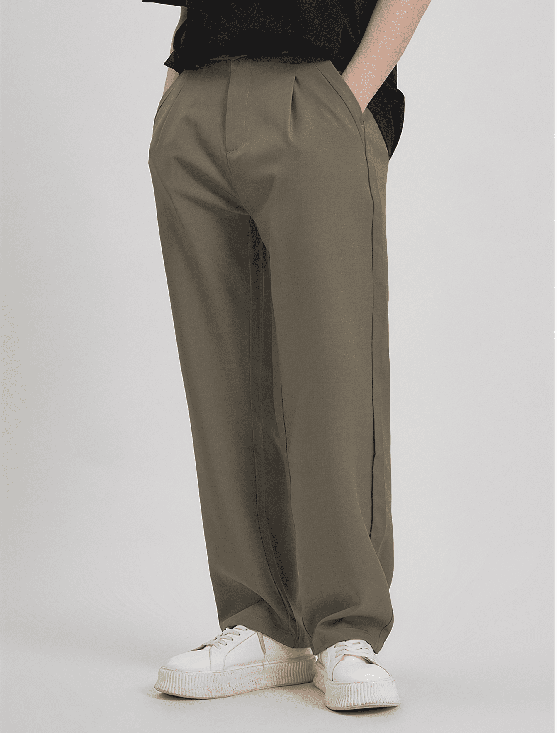 Celana Sage Brown Prime Wide Pant - foto 4