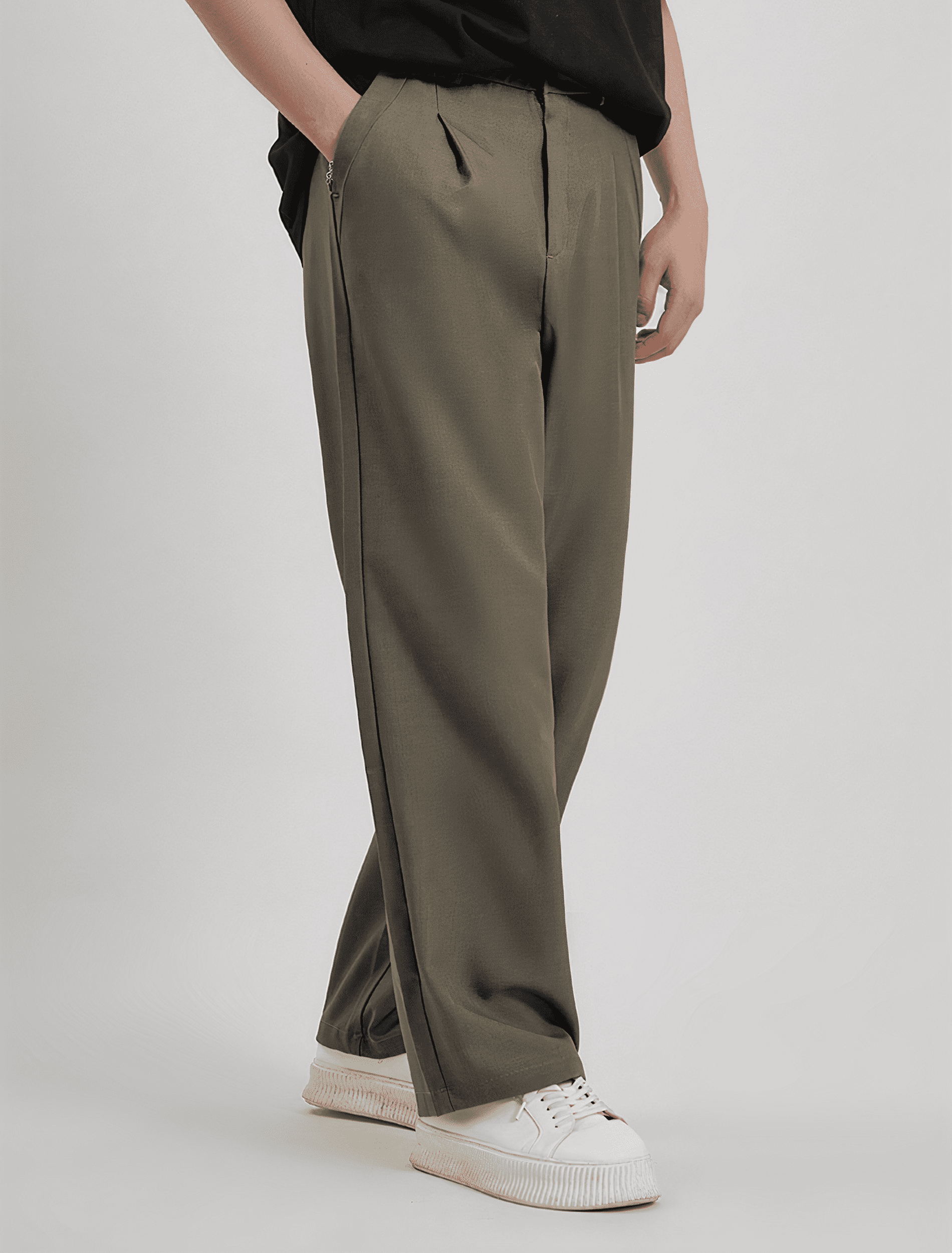 Celana Sage Brown Prime Wide Pant - foto 2