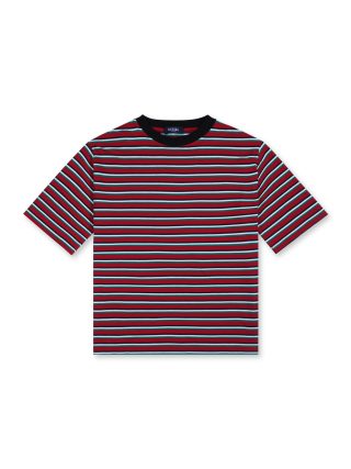 Red Boxy Fit Stripe T-shirt