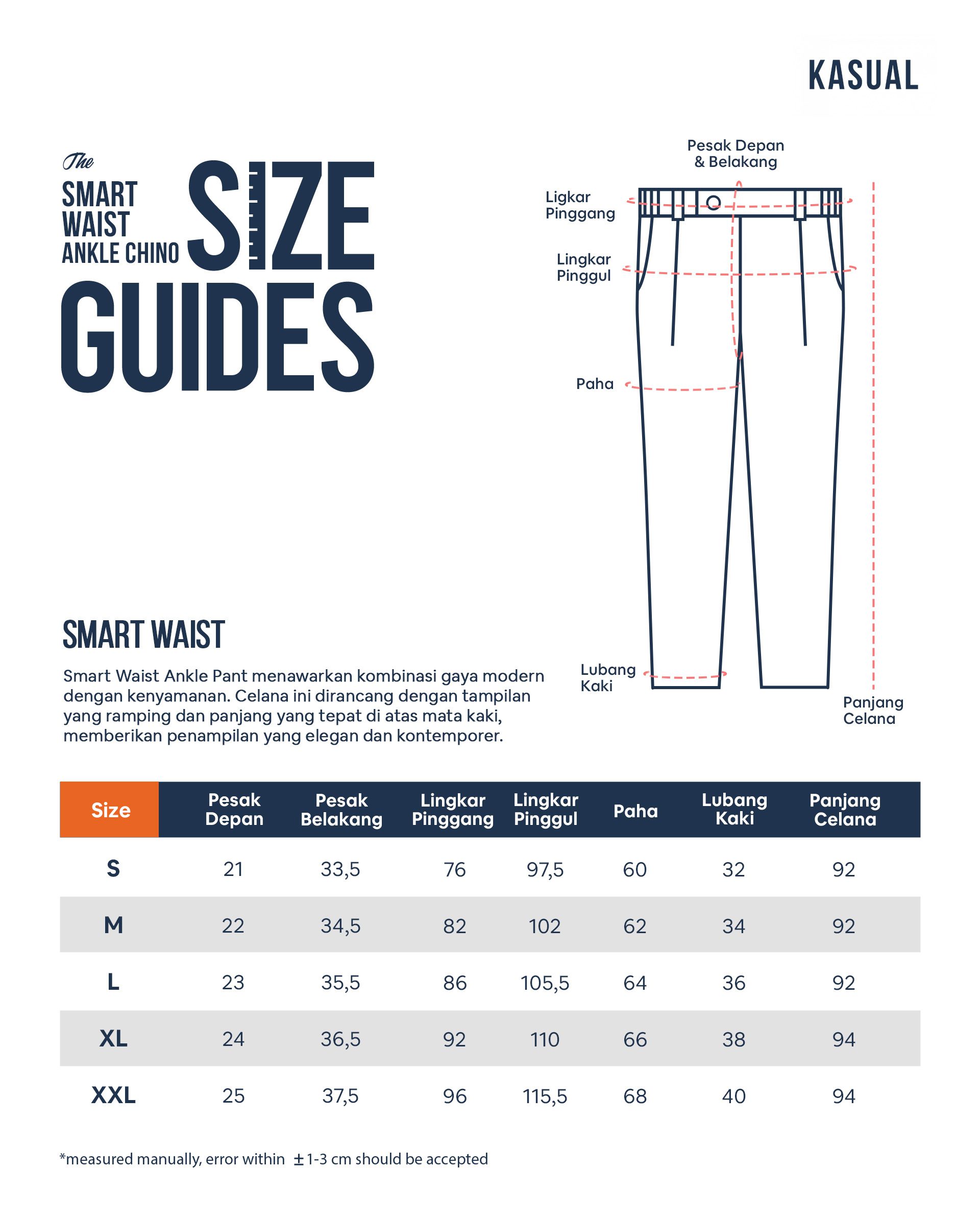 Celana Cream Smart Waist Ankle Chino - foto 7