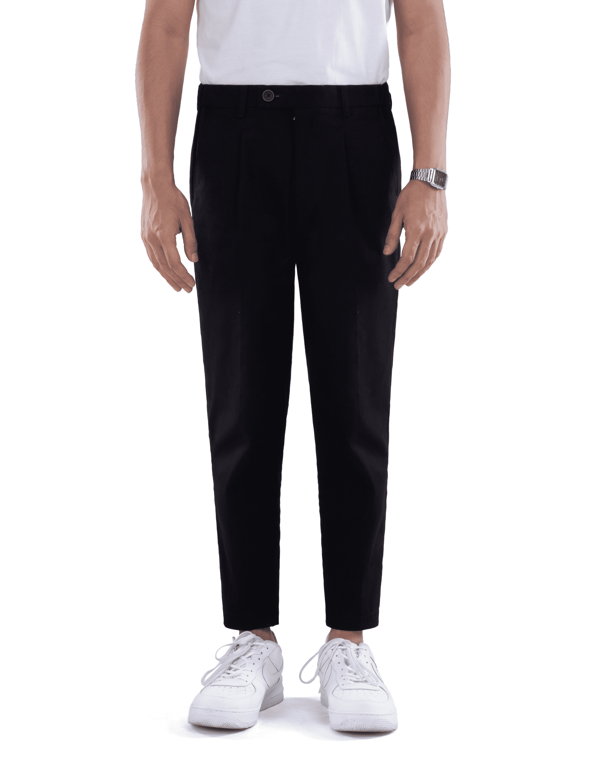 Celana Black Smart Waist Ankle Chino