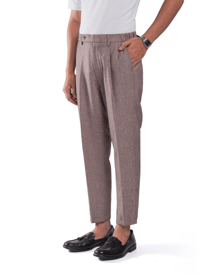 Celana Clay Brown Smart Waist Ankle Solid Pant