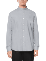 Kemeja Grey Mandarin Oxford Shirt