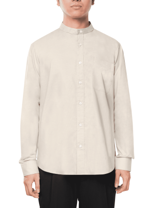 Kemeja Light Cream Mandarin Oxford Shirt