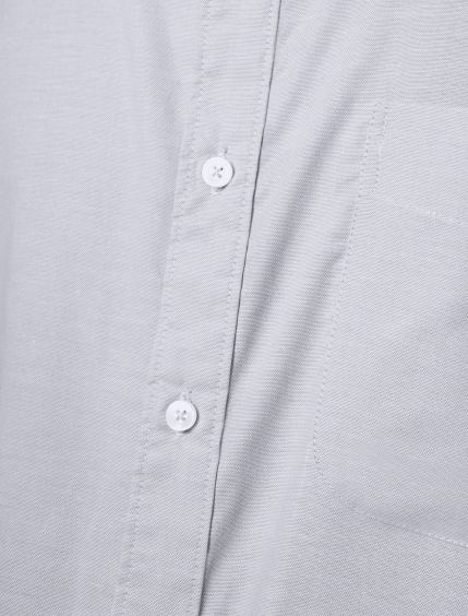 Kemeja Light Grey Mandarin Oxford Shirt