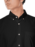 Kemeja Black Simple Oxford Shirt
