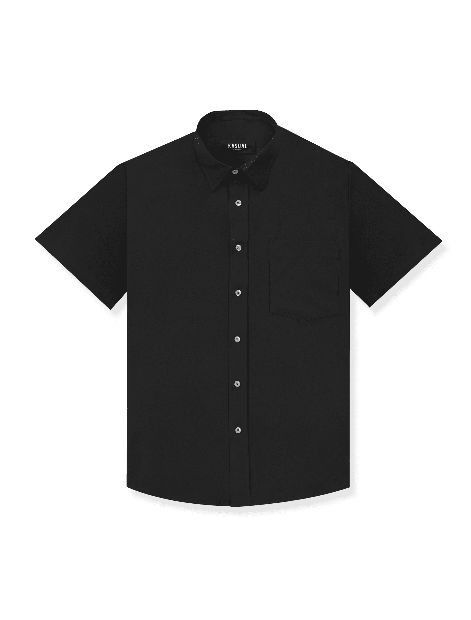 Kemeja Black Simple Shield Shirt - Kasual