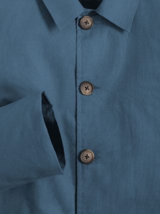 Kasual Blue Outerwear Brooklyn Linen Jacket