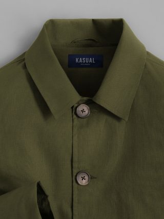 Kasual Green Outerwear Brooklyn Linen Jacket