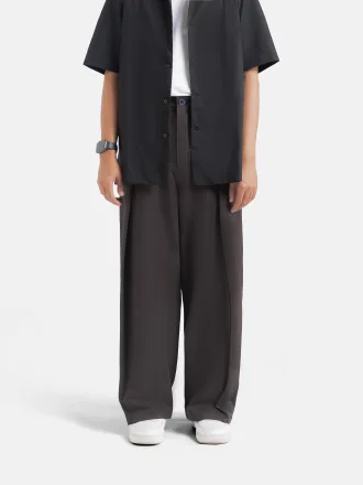 Black Brown City Loose Wide Pant