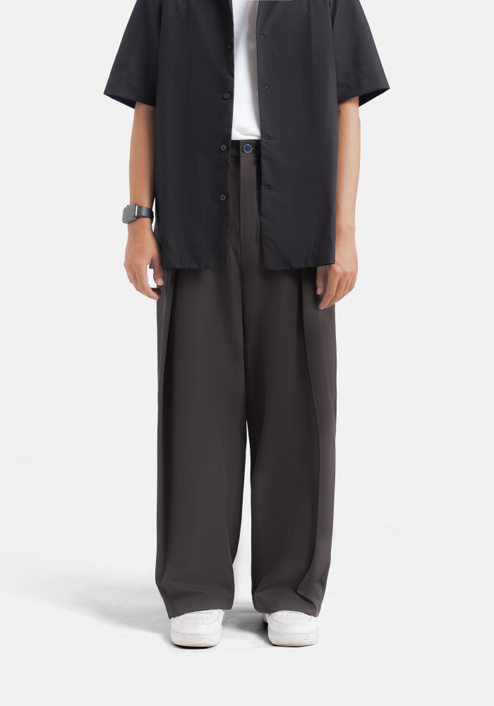 Black Brown City Loose Wide Pant