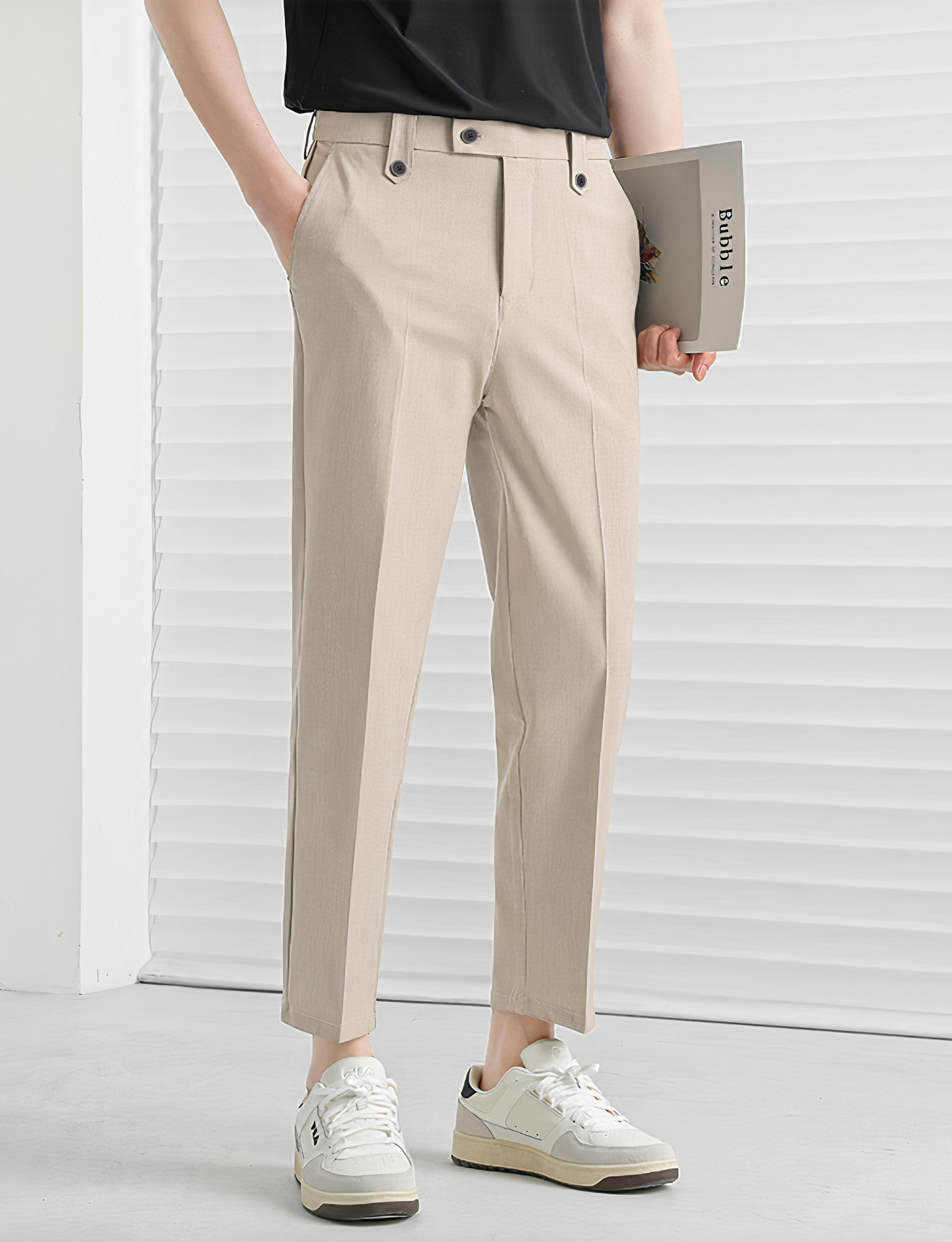 Kasual Cream Executive Ankle Pant