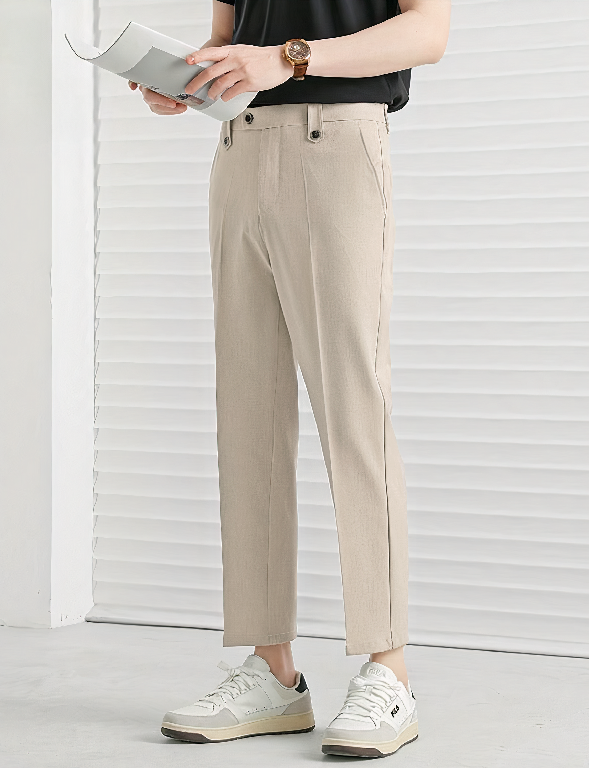 Kasual Cream Executive Ankle Pant