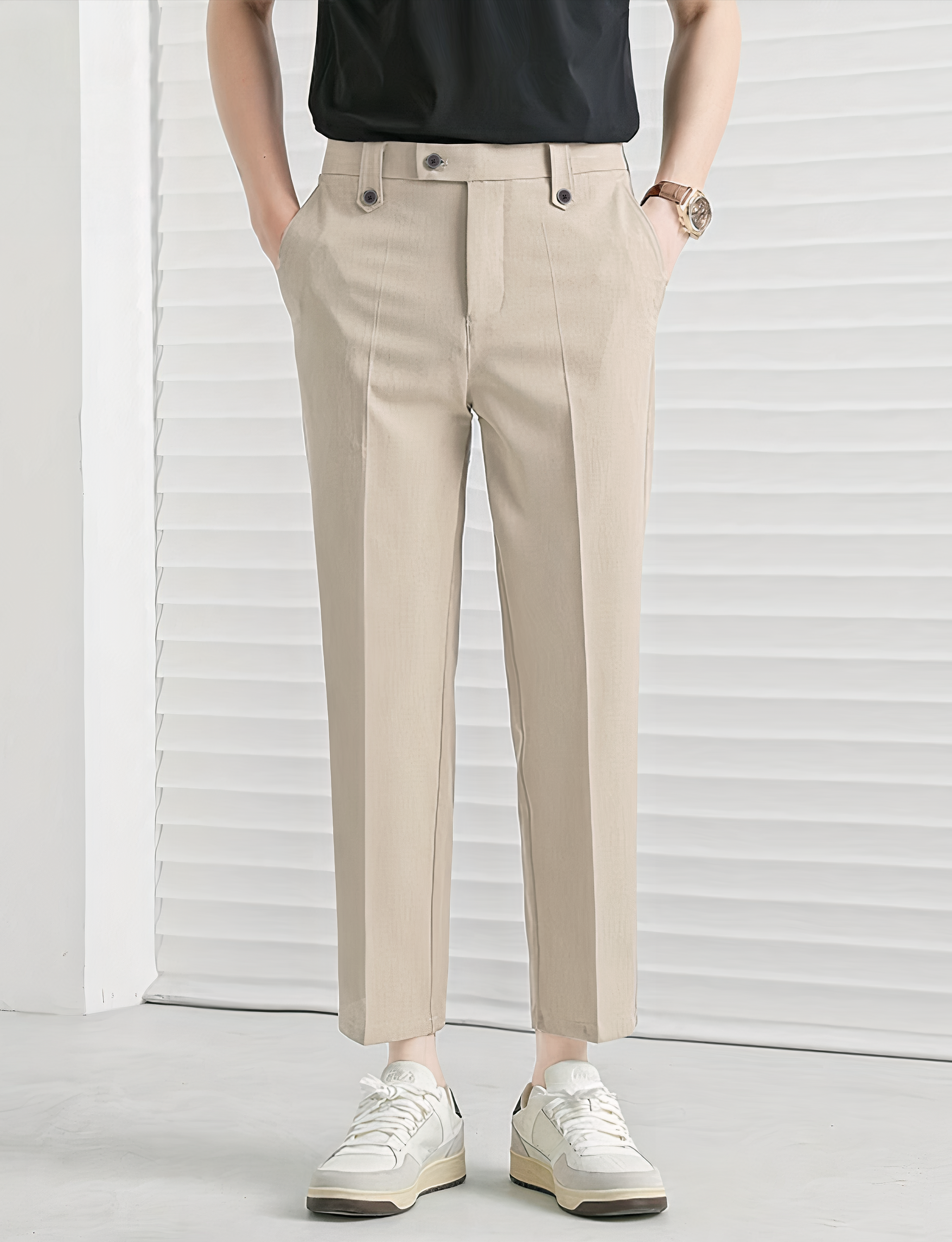 Kasual Cream Executive Ankle Pant