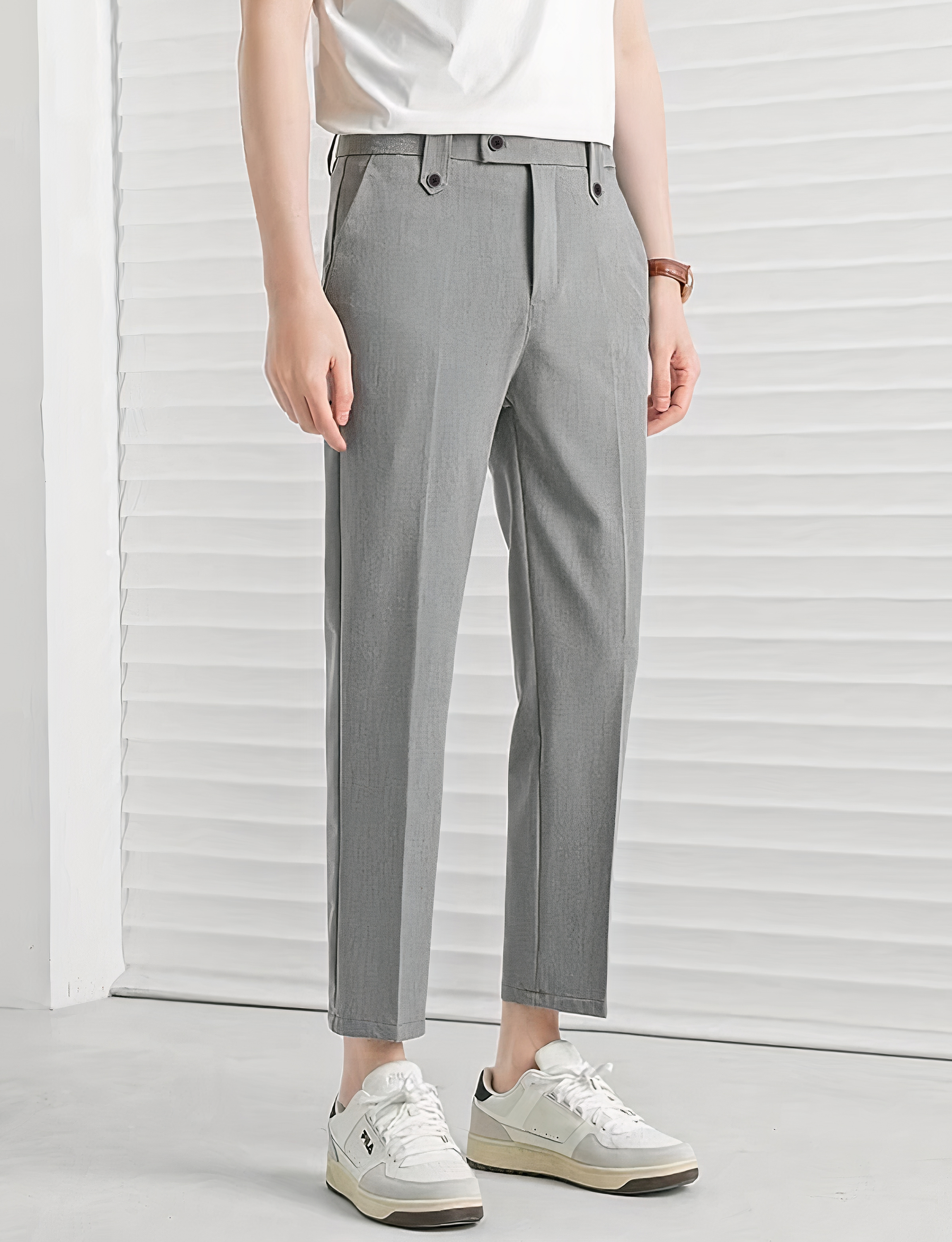 Kasual Pearl Grey Executive Ankle Pant