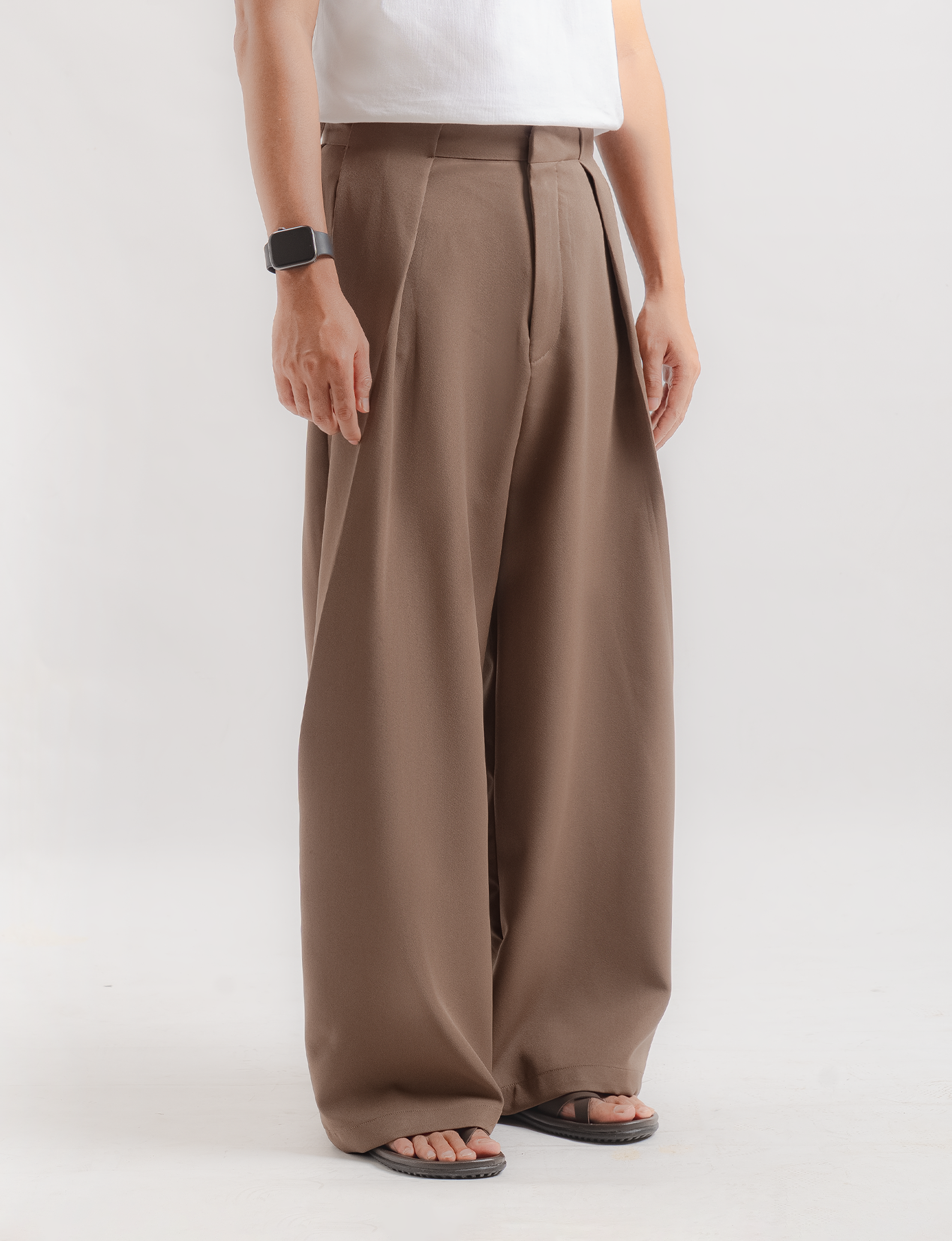 Milo Brown Neu Pleated Wide Pant - foto 3