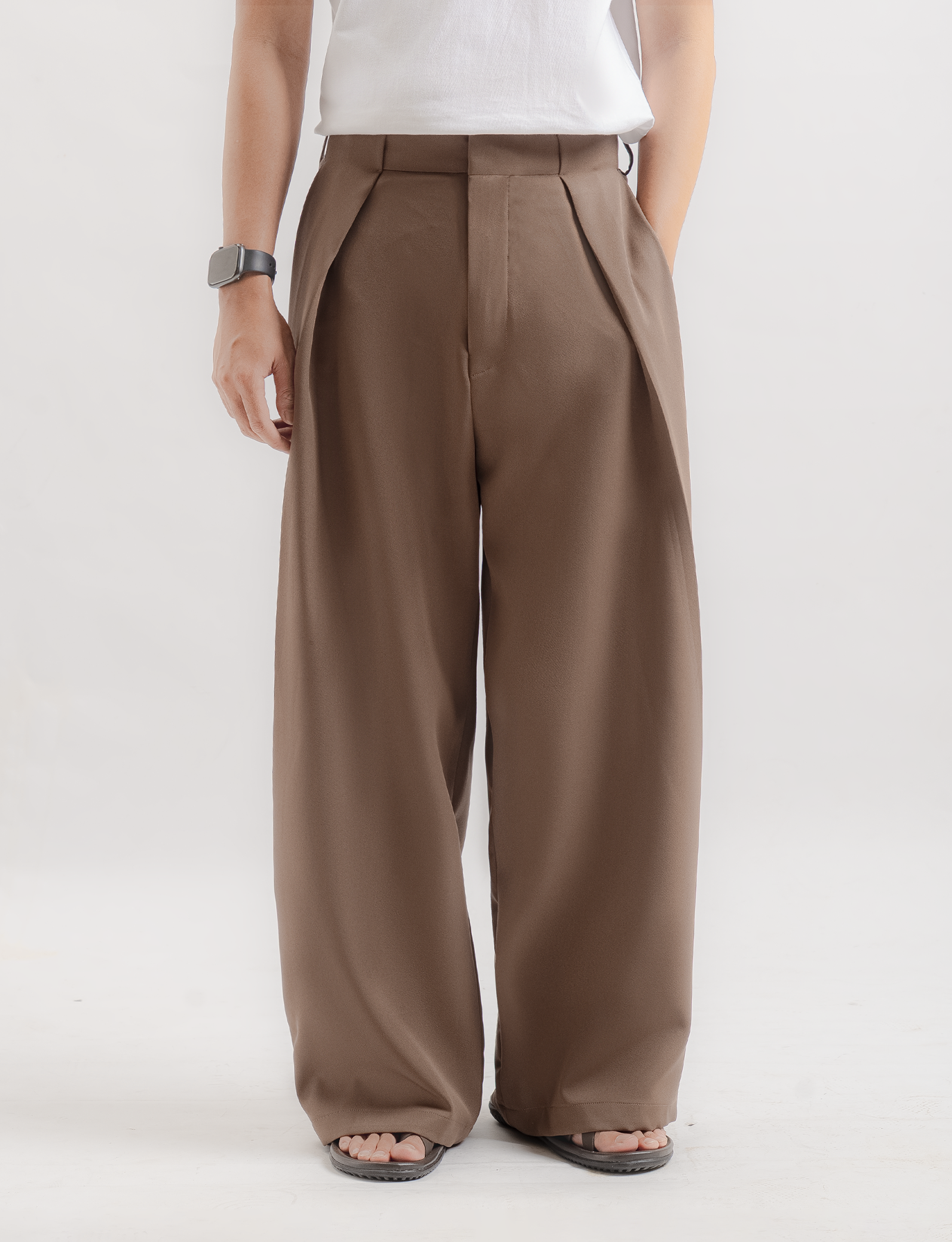 Milo Brown Neu Pleated Wide Pant - foto 2
