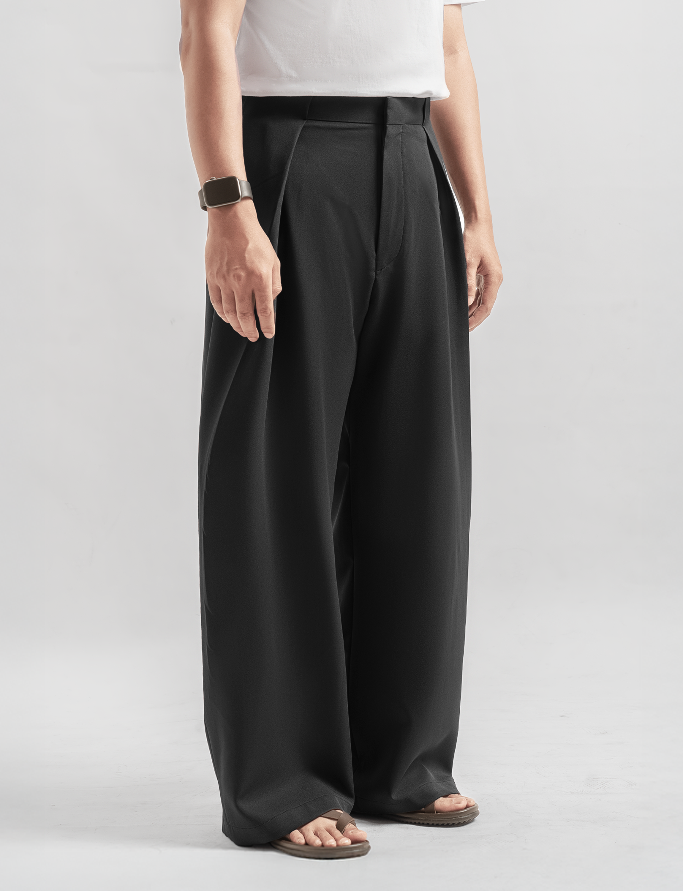 Black Neu Pleated Wide Pant - foto 5