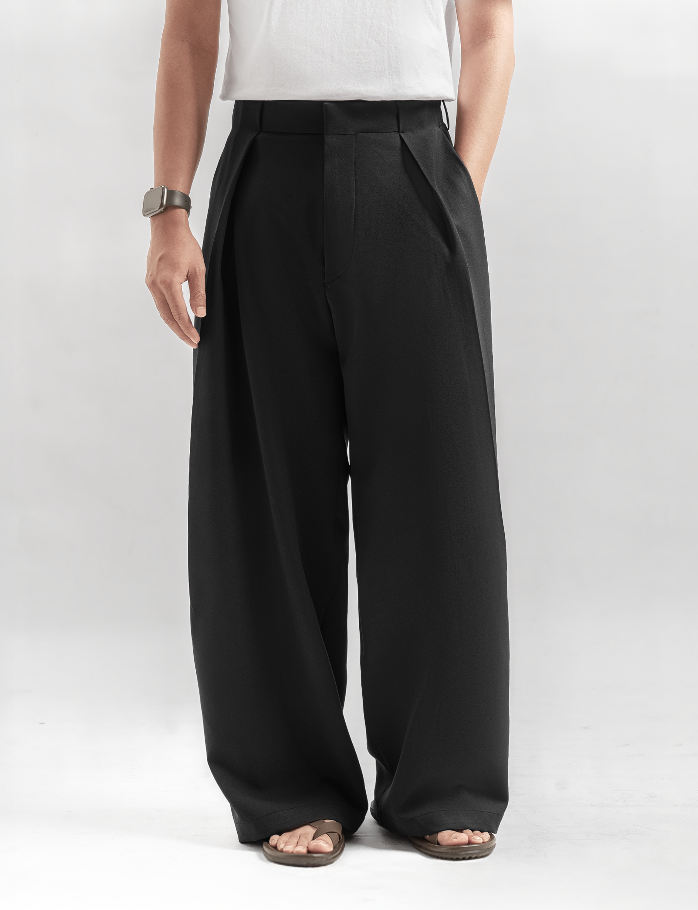 Black Neu Pleated Wide Pant - foto 2