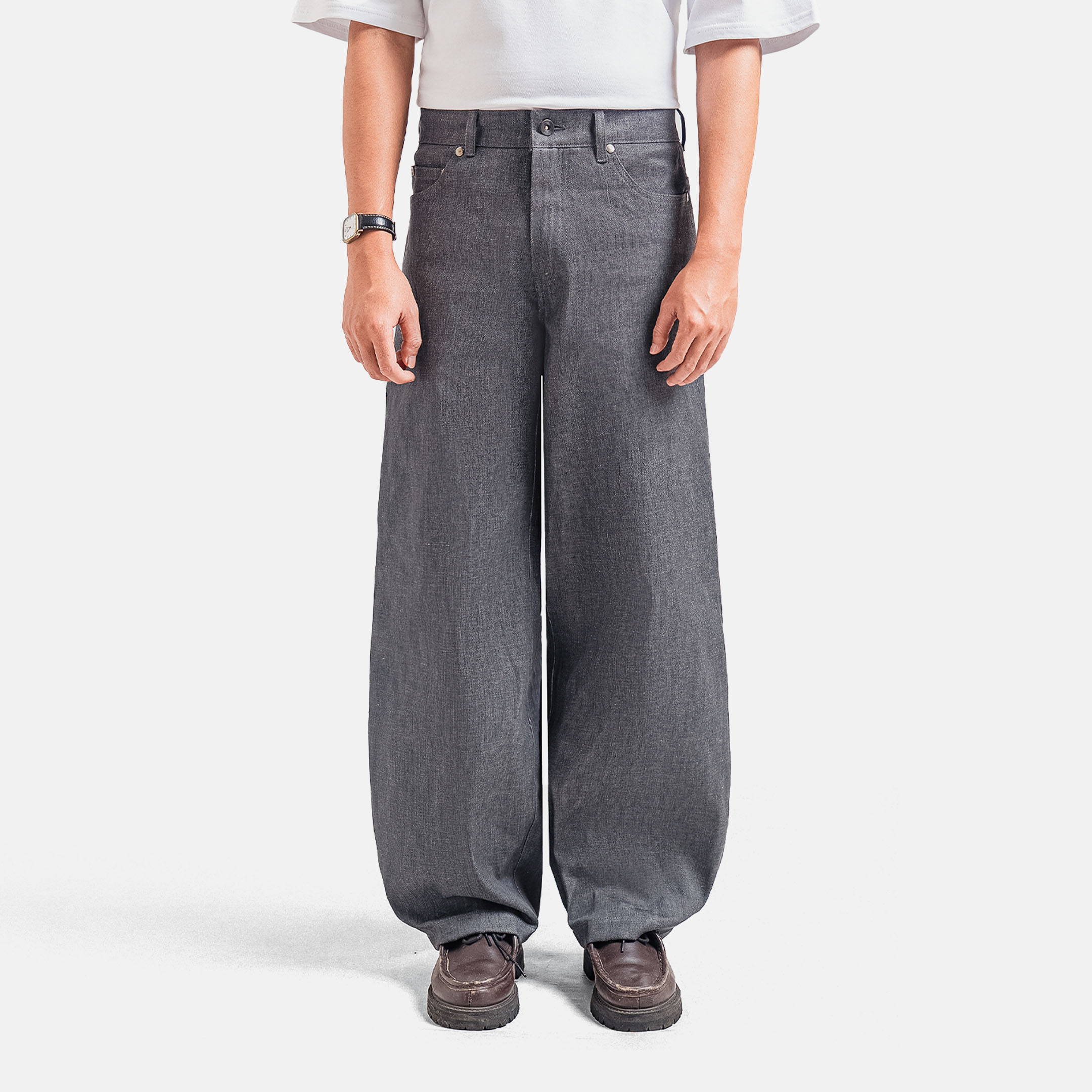 Grey Baggy Jeans Pant