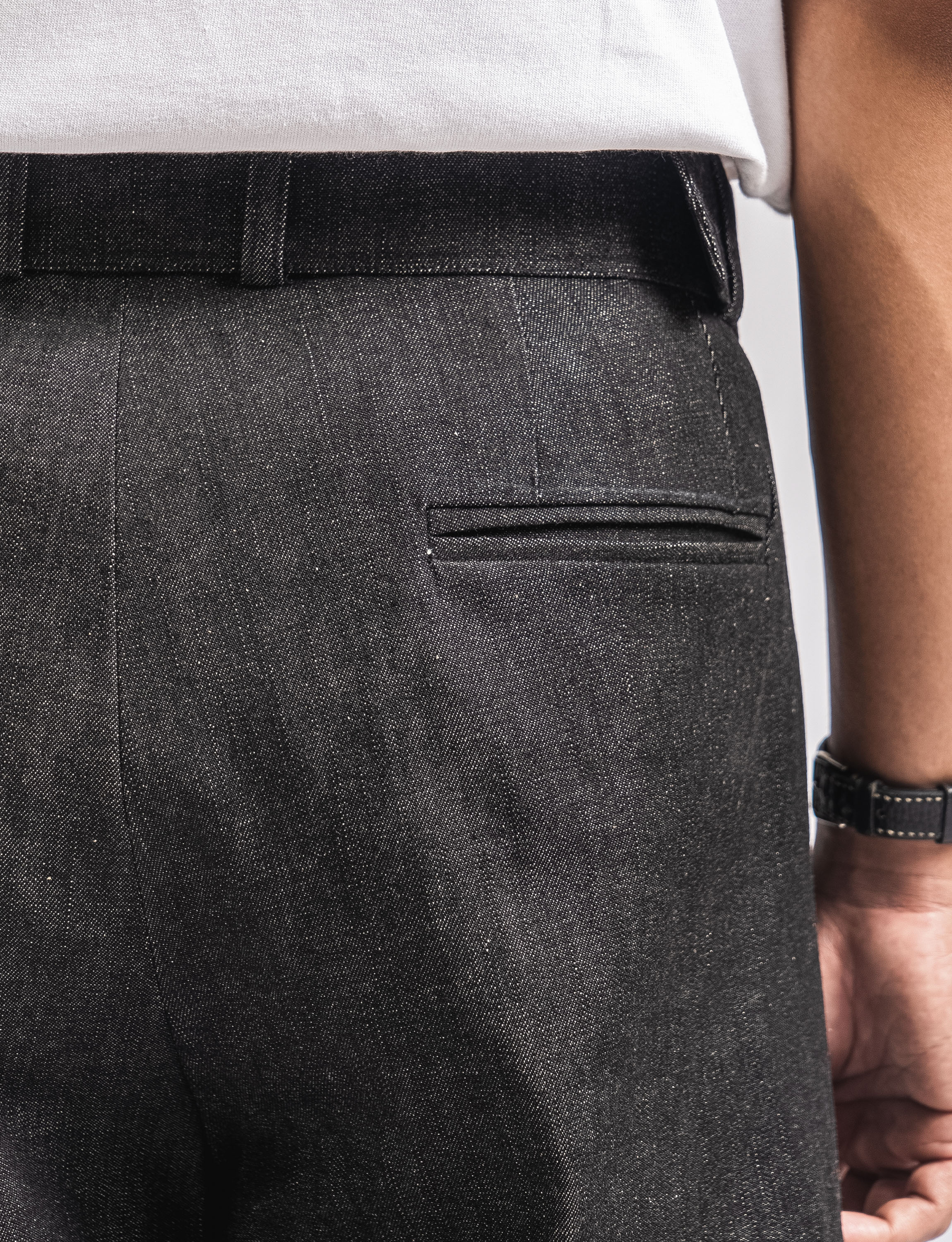 Black Elite Wide Raw Denim Pant - foto 3