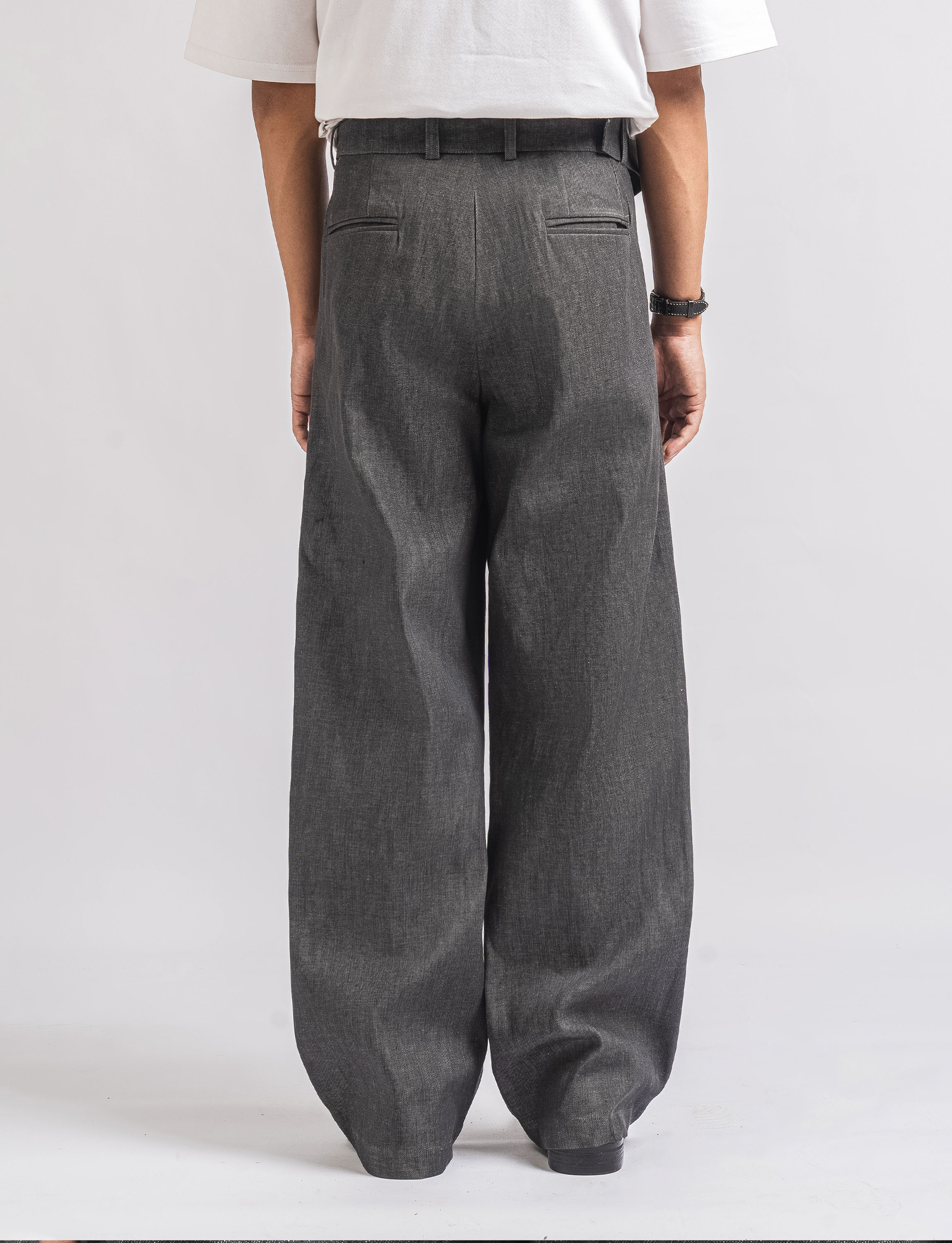 Grey Elite Wide Raw Denim Pant - foto 3
