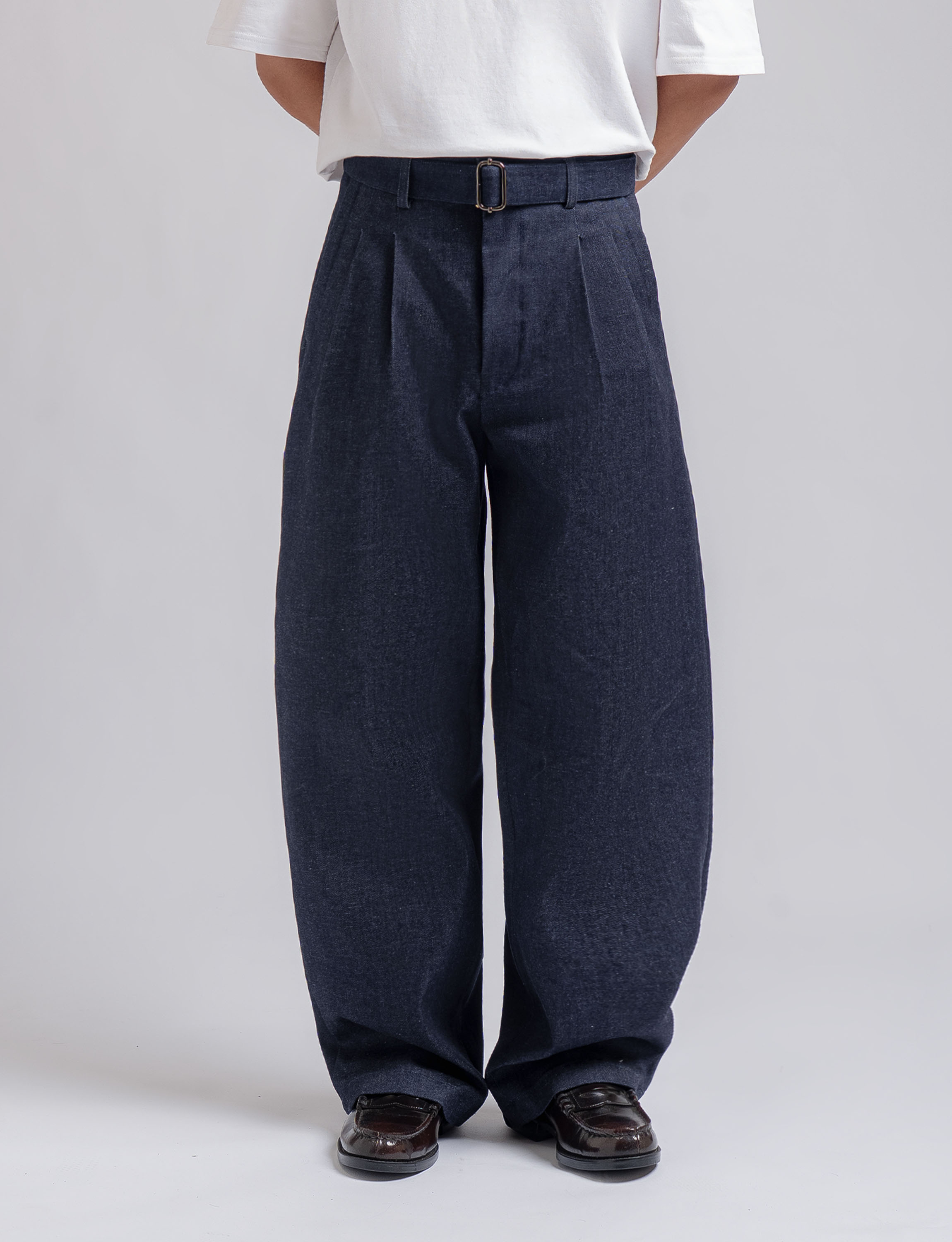 Navy Blue Elite Wide Raw Denim Pant - foto 2