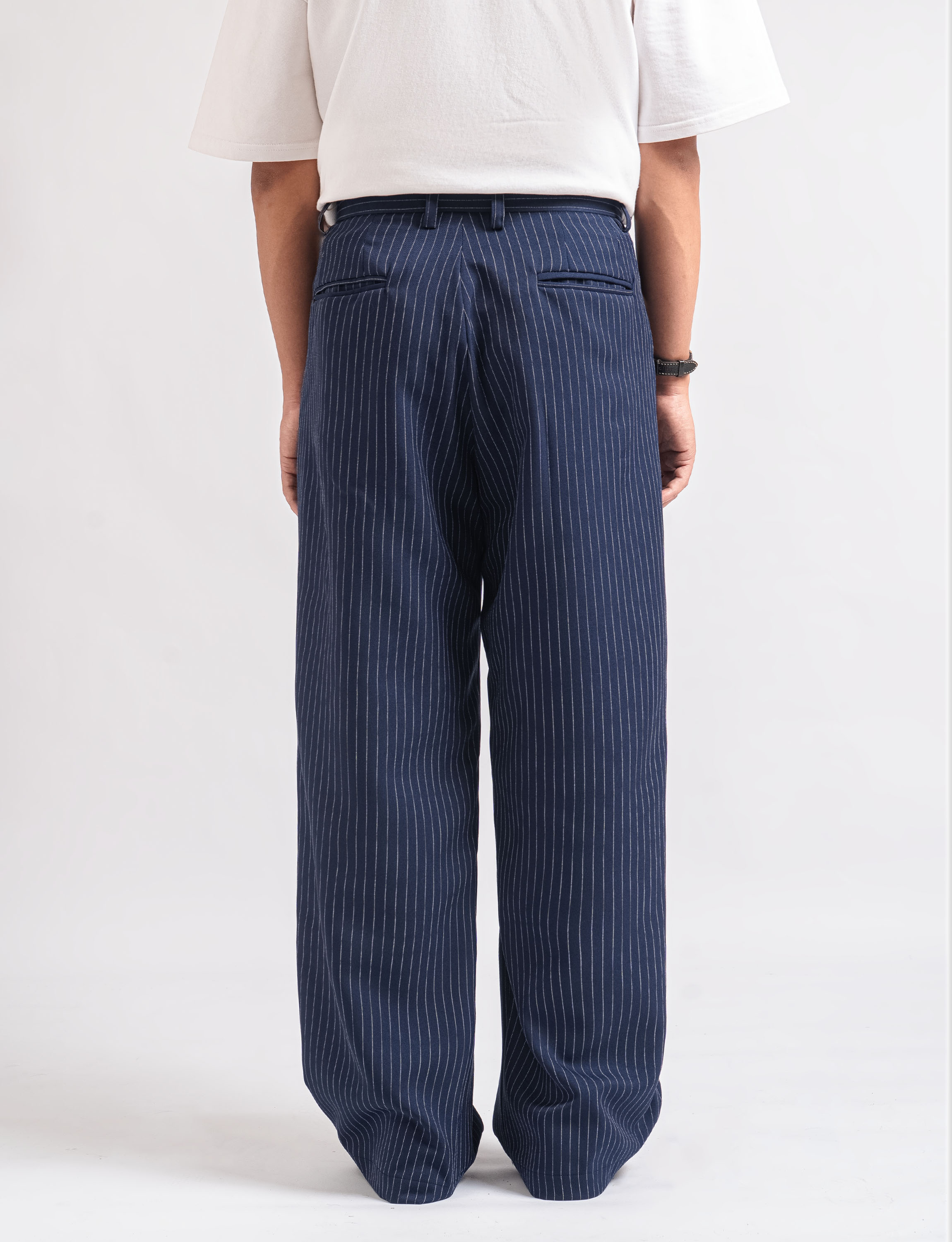 Navy Blue Stripe Classic Wide Pant - foto 4