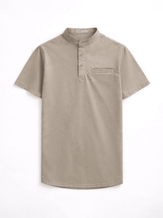 Kasual Kemeja Baju Koko Cream Cozy Lengan Pendek