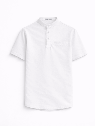 Kasual Kemeja Baju Koko White Cozy Lengan Pendek